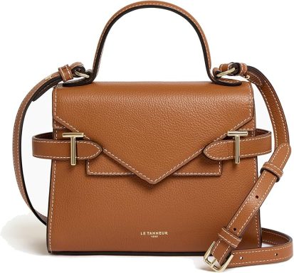 Le Tanneur, small handbag, shoulder bag, grained leather