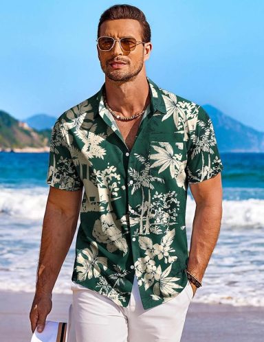 Tropical Holiday Beach Shirts with Front Pocket