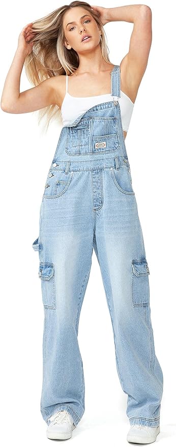 Lana Roux 90s Retro Revolt Dungaree Utility Denim Twill Jumpsuit Overalls